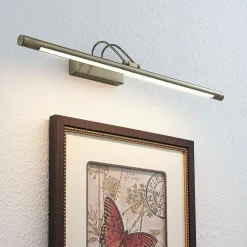 LED-gallerilampe Mailine, patineret messing