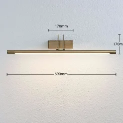 LED-gallerilampe Mailine, patineret messing