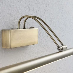 LED-gallerilampe Mailine, patineret messing