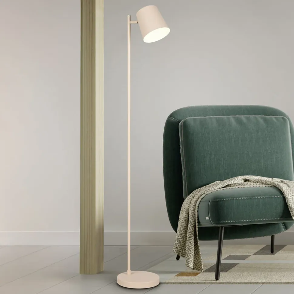 LED-gulvlampe Blake, sand, metal, dæmpbar