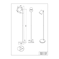 LED-gulvlampe Blake, sand, metal, dæmpbar