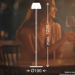 LED-gulvlampe Brilo unplugged Riffle, kobberfarvet