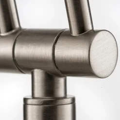 LED-gulvlampe Carl, nikkelfarvet, justerbar, dæmpbar