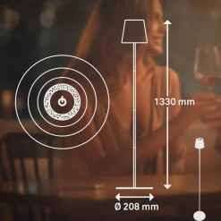 LED-gulvlampe Coloris, hvid, RGB, dæmper, IP44, USB