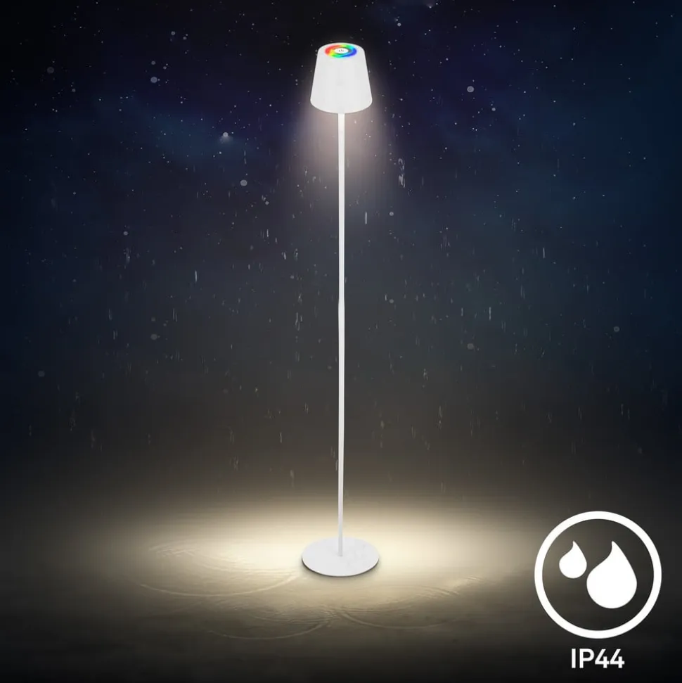 LED-gulvlampe Coloris, hvid, RGB, dæmper, IP44, USB