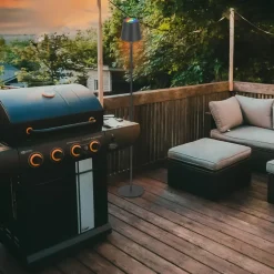 LED-gulvlampe Coloris, sort, RGB, dæmper, IP44, USB