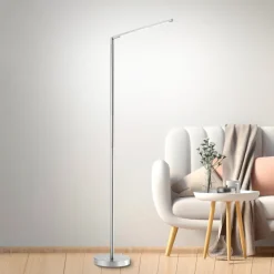 LED-gulvlampe Dawda med lysdæmper, stål