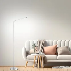 LED-gulvlampe Dawda med lysdæmper, stål