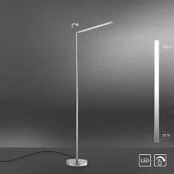 LED-gulvlampe Dawda med lysdæmper, stål