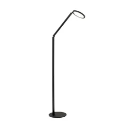 LED-gulvlampe Fati, højde 136 cm, sort, aluminium, dæmper