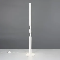 LED-gulvlampe Ginko, hvid mat, metal, højde 110 cm