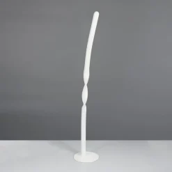 LED-gulvlampe Ginko, hvid mat, metal, højde 110 cm