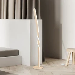 LED-gulvlampe Ginko, sand, metal, højde 110 cm