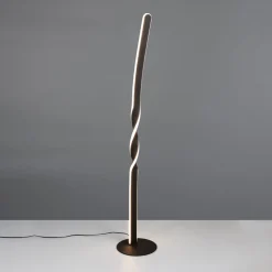 LED-gulvlampe Ginko, sort mat, metal, højde 110 cm