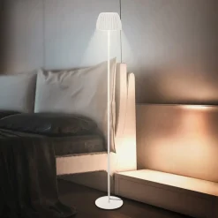 LED-gulvlampe Loca, antik hvid, højde 123 cm, plast/metal