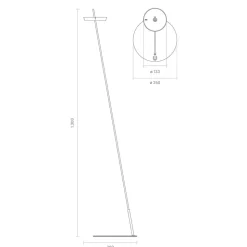 LED-gulvlampe Mahina, sort, højde 130 cm, metal, CCT