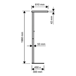LED-gulvlampe MAULjuvis, sølv, 196 cm, dæmpbar fod