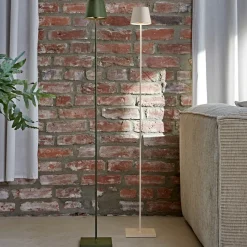 LED-gulvlampe Nuindie IP54 120 cm rund USB-C dune beige