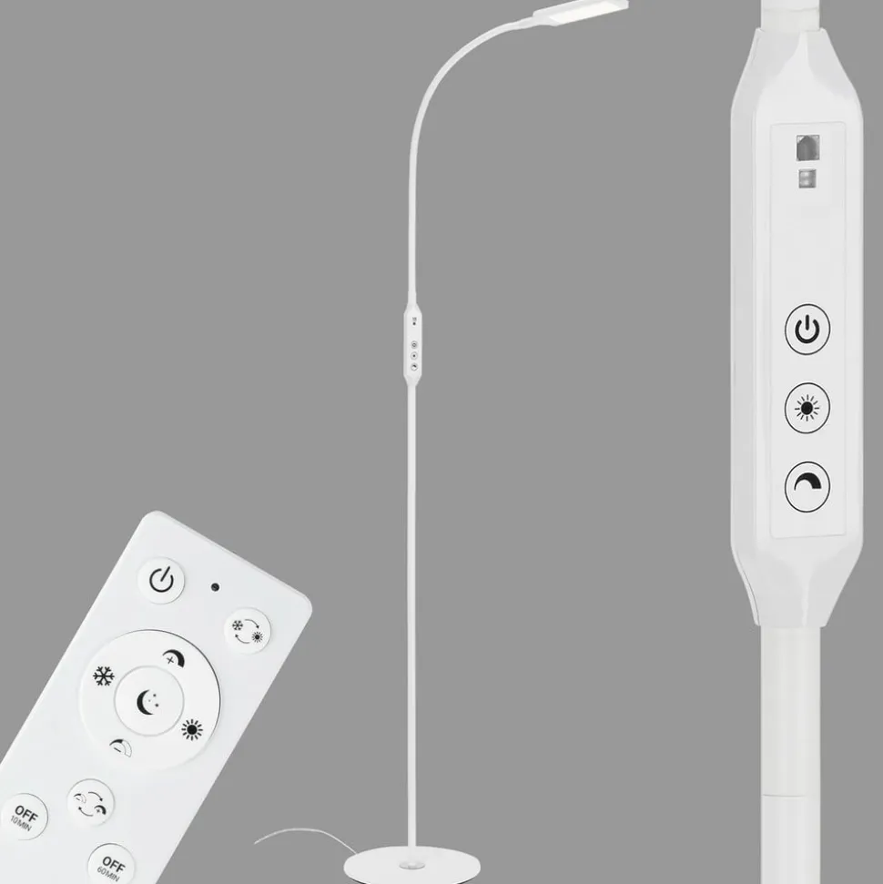 LED-gulvlampe Office Remote, fjernbetjening, hvid