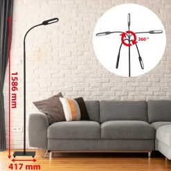 LED-gulvlampe Office Step, dæmpbar, sort