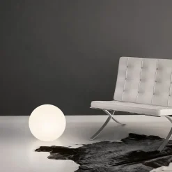 LED-gulvlampe Oh!, Ø 55 cm, E27, polykarbonat, hvid