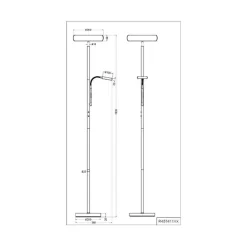LED-gulvlampe Palermo, sort mat, fjernbetjening, hukommelse