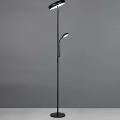 LED-gulvlampe Palermo, sort mat, fjernbetjening, hukommelse