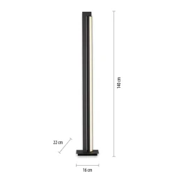 LED-gulvlampe PURE Lines, antracit, fjernbetjening, 140 cm