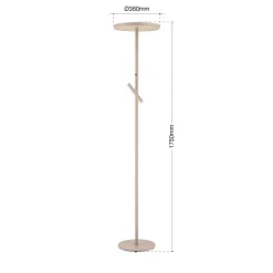 LED-gulvlampe Teide, khaki, metal, læselampe, dæmper