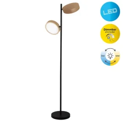 LED-gulvlampe Tessa sort/beige 165 cm Touchdim CCT 2 lyskilder.