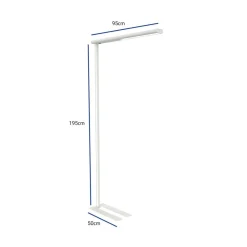 LED-gulvlampe til kontor MAULjet, hvid, højde 195 cm