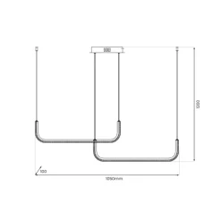 LED-hængelampe Horizon, metal, sort, 4.000 K