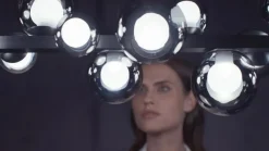 LED-hængelampe PURE E-Popup, platin, glas, CCT, 18-flg.