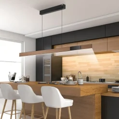 LED-hængelampe PURE Moto-Rise, eg/sort perle, aluminium, CCT