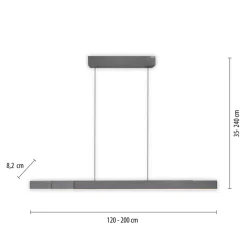 LED-hængelampe PURE Moto-Rise, platin, aluminium, CCT