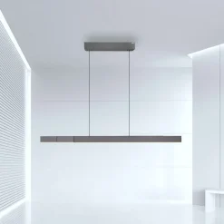 LED-hængelampe PURE Moto-Rise, platin, aluminium, CCT