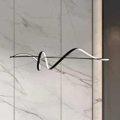 LED-hængelampe Sash, metal, sort, 4.000 K