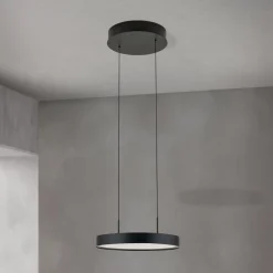 LED-hængelampe Teide, sort, 1 lyskilde, metal, 2.700 K