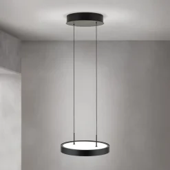 LED-hængelampe Teide, sort, 1 lyskilde, metal, 2.700 K