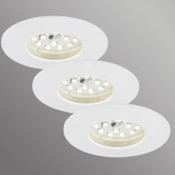 LED-indbygningslampe Attach Dim, IP44, sæt med 3, hvid