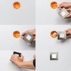 LED-indbygningslampe til indbyggede kasser, sølv