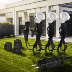 LED-indbygningsspot 3912032 IP67 12V 3x-startersæt Ø3cm stål