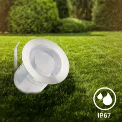 LED-indbygningsspot 3912032 IP67 12V 3x-startersæt Ø3cm stål