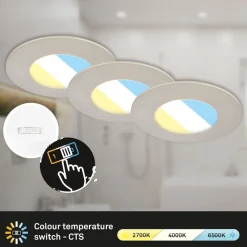 LED-indbygningsspot 7598 3sæt CTS nikkel mat