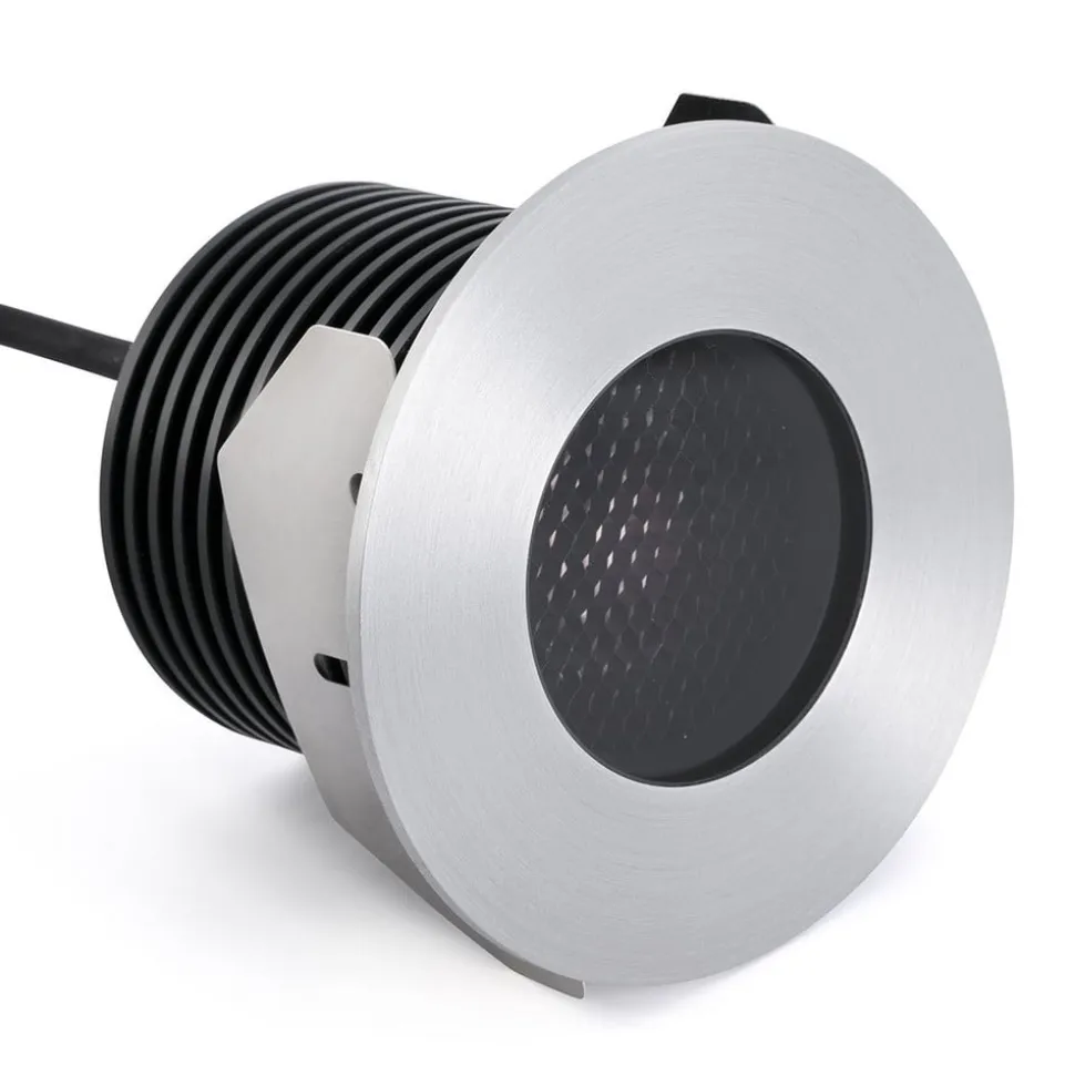 LED-indbygningsspot Grund, nikkel, Ø 9 cm, aluminium/stål