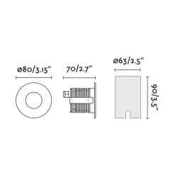 LED-indbygningsspot Grund, sort, Ø 8 cm, aluminium/stål