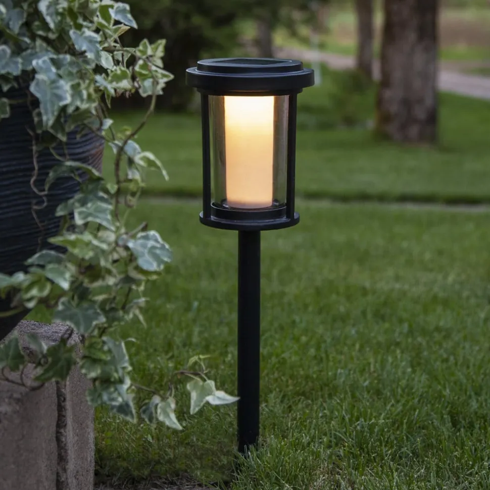 LED-lampe med jordspyd Alippa, sort, højde 44 cm metal