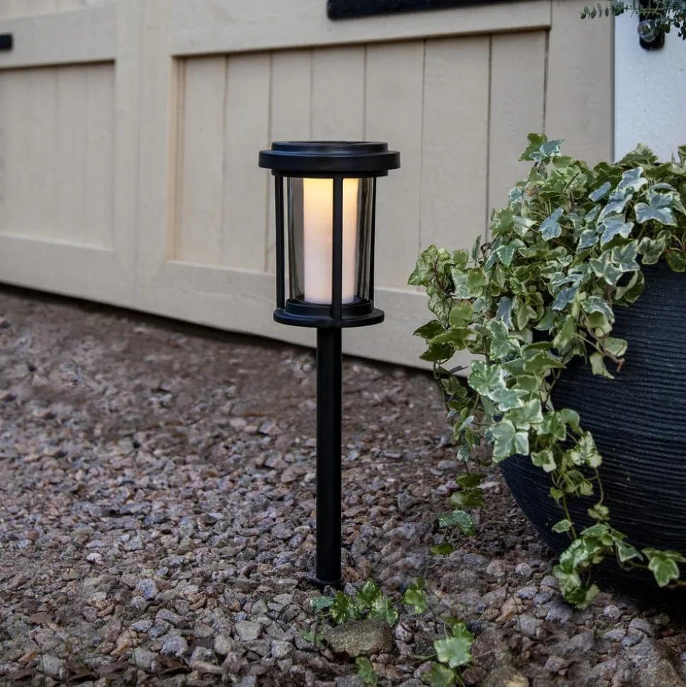 LED-lampe med jordspyd Alippa, sort, højde 44 cm metal