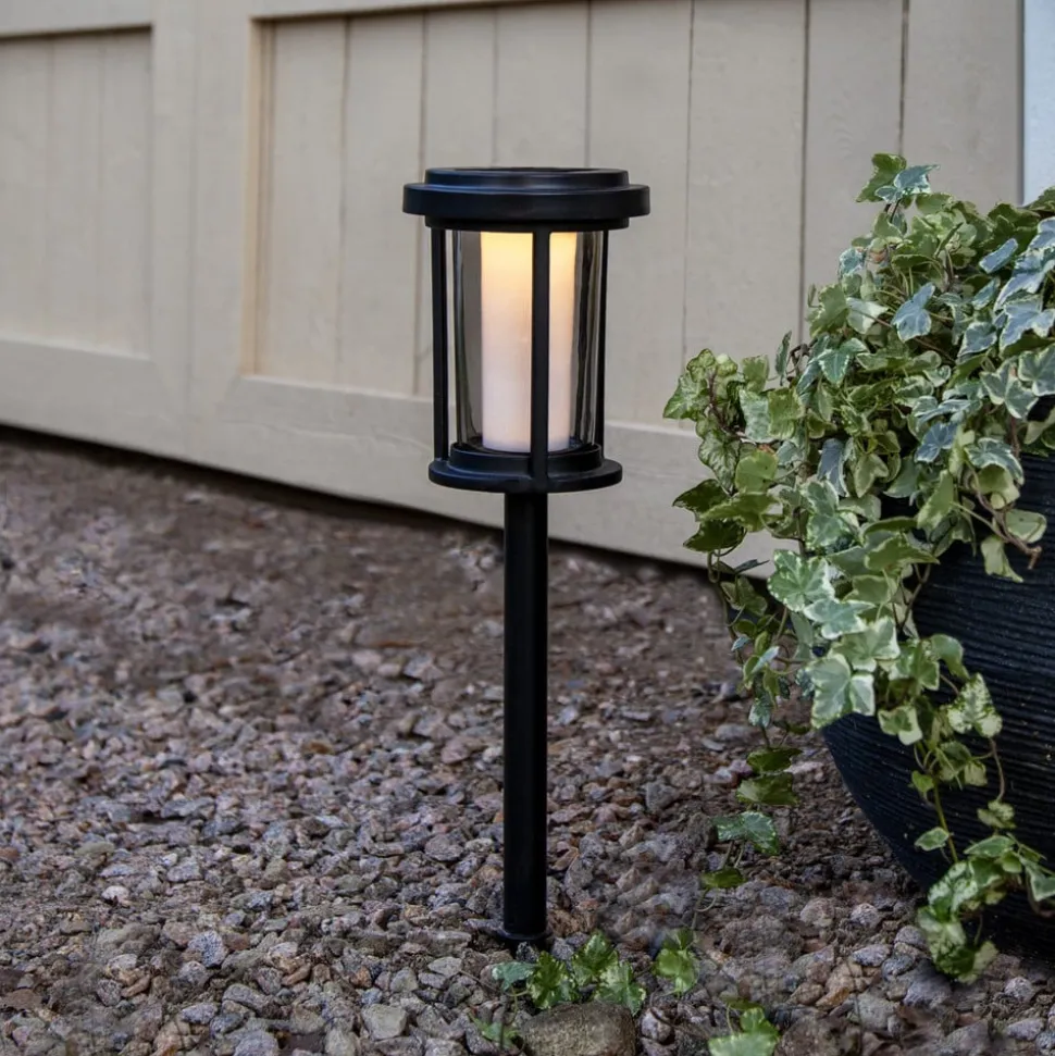 LED-lampe med jordspyd Alippa, sort, højde 44 cm metal