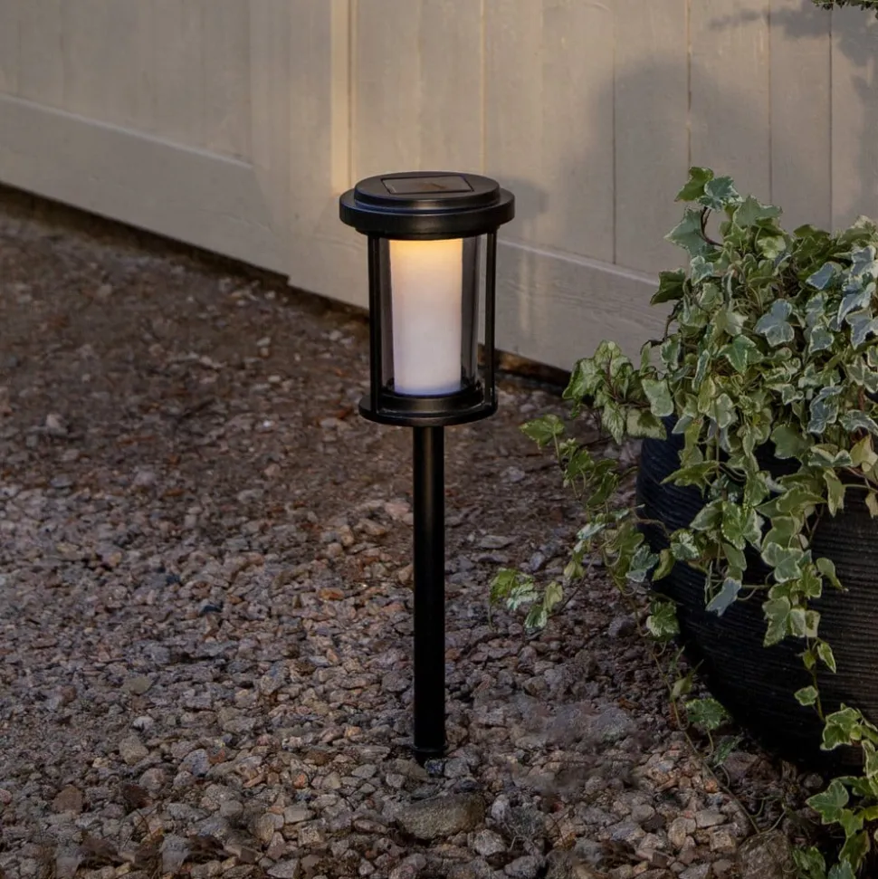 LED-lampe med jordspyd Alippa, sort, højde 44 cm metal